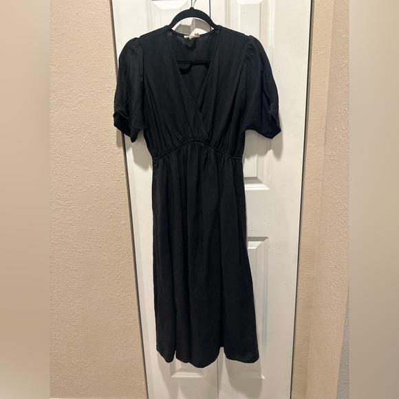 The Korner Empire Dress in Black Linen/Tencel blend Boho Lagenlook Cottagecore,M - Picture 14 of 14